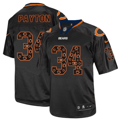 Men's Elite Walter Payton Nike Jersey New Lights Out Black - #34 NFL Chicago Bears